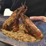 Risotto de gambas flambées au cognac
